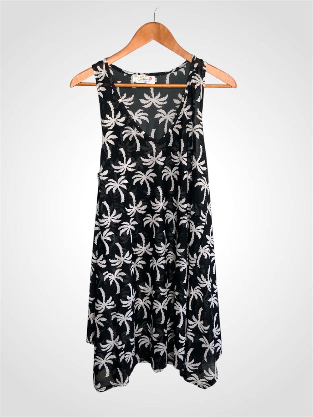 India Boutique Black and White Palm-Print Swim Cover-Up - One Size